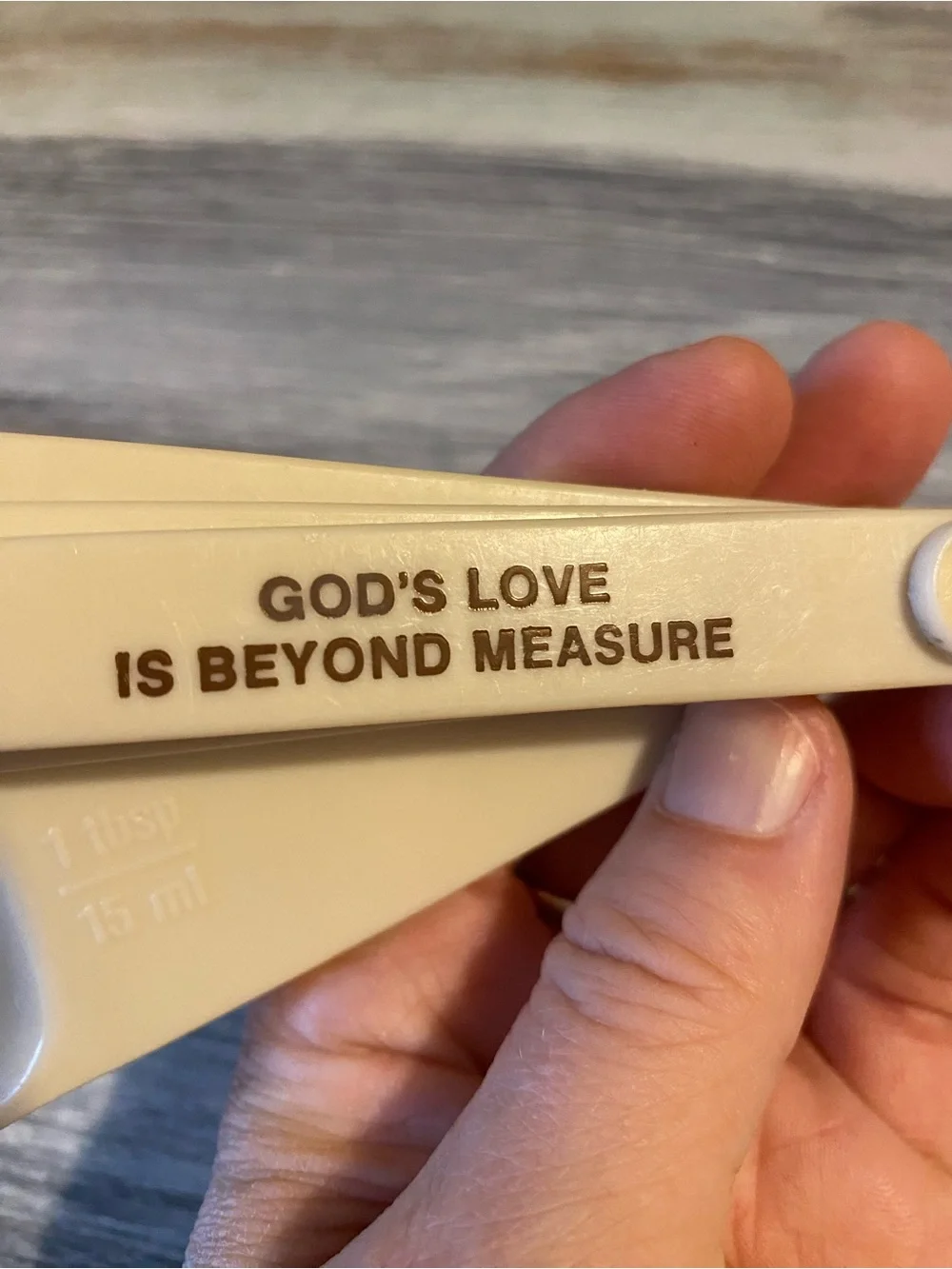Measuring Spoon Set Vintage God’s Love Is Beyond Measure Kitchen Cooking Utensil